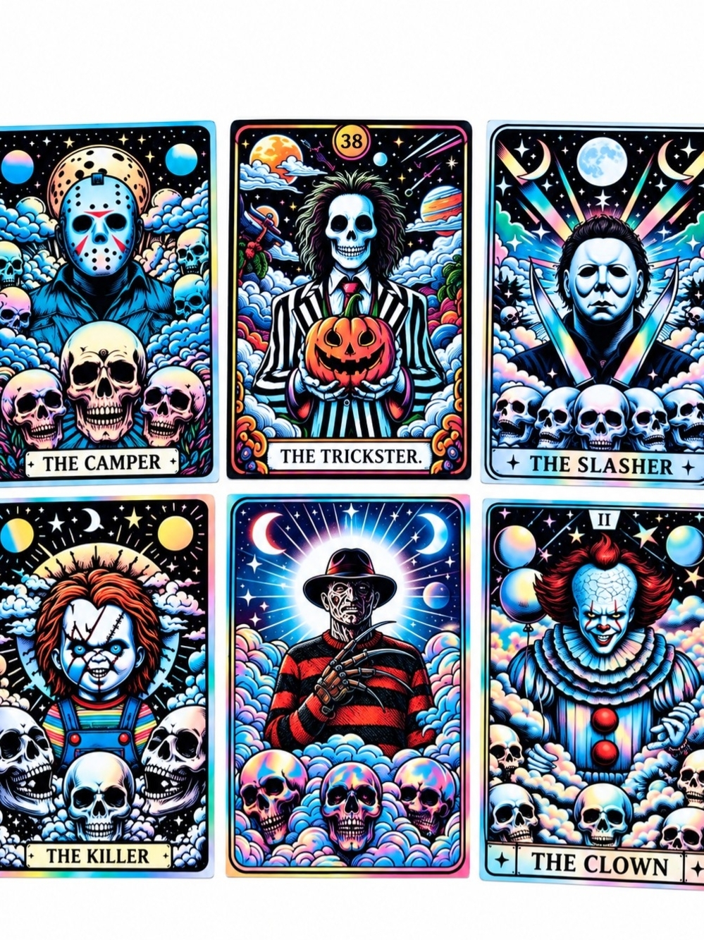 Horror Icon Tarot Card Poster Set - Multicolor